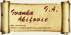Ivanka Akifović vizit kartica